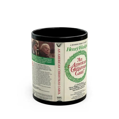 AN AMERICAN CHRISTMAS CAROL HENRY WINKLER (VHS COVER) - Black Coffee Mug 11oz - Go Mug Yourself