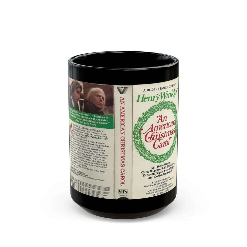 AN AMERICAN CHRISTMAS CAROL HENRY WINKLER (VHS COVER) - Black Coffee Mug-15oz-Go Mug Yourself