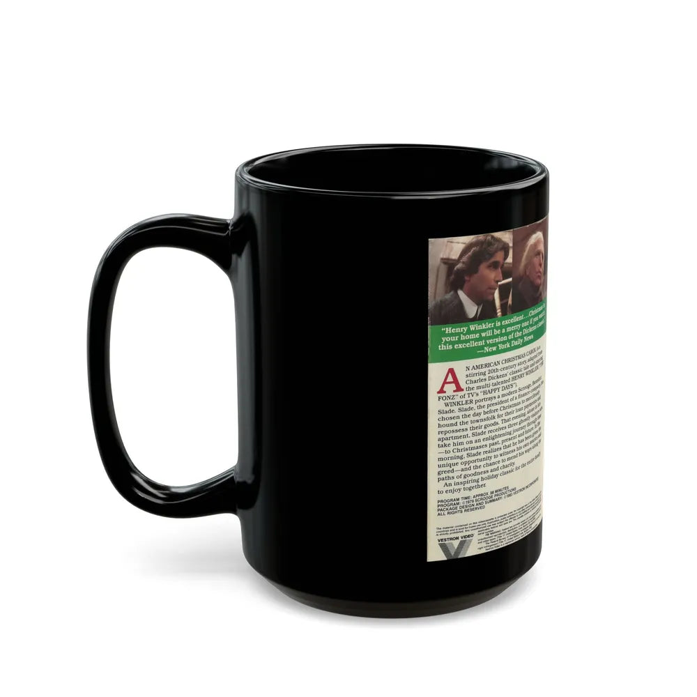 AN AMERICAN CHRISTMAS CAROL HENRY WINKLER (VHS COVER) - Black Coffee Mug-Go Mug Yourself