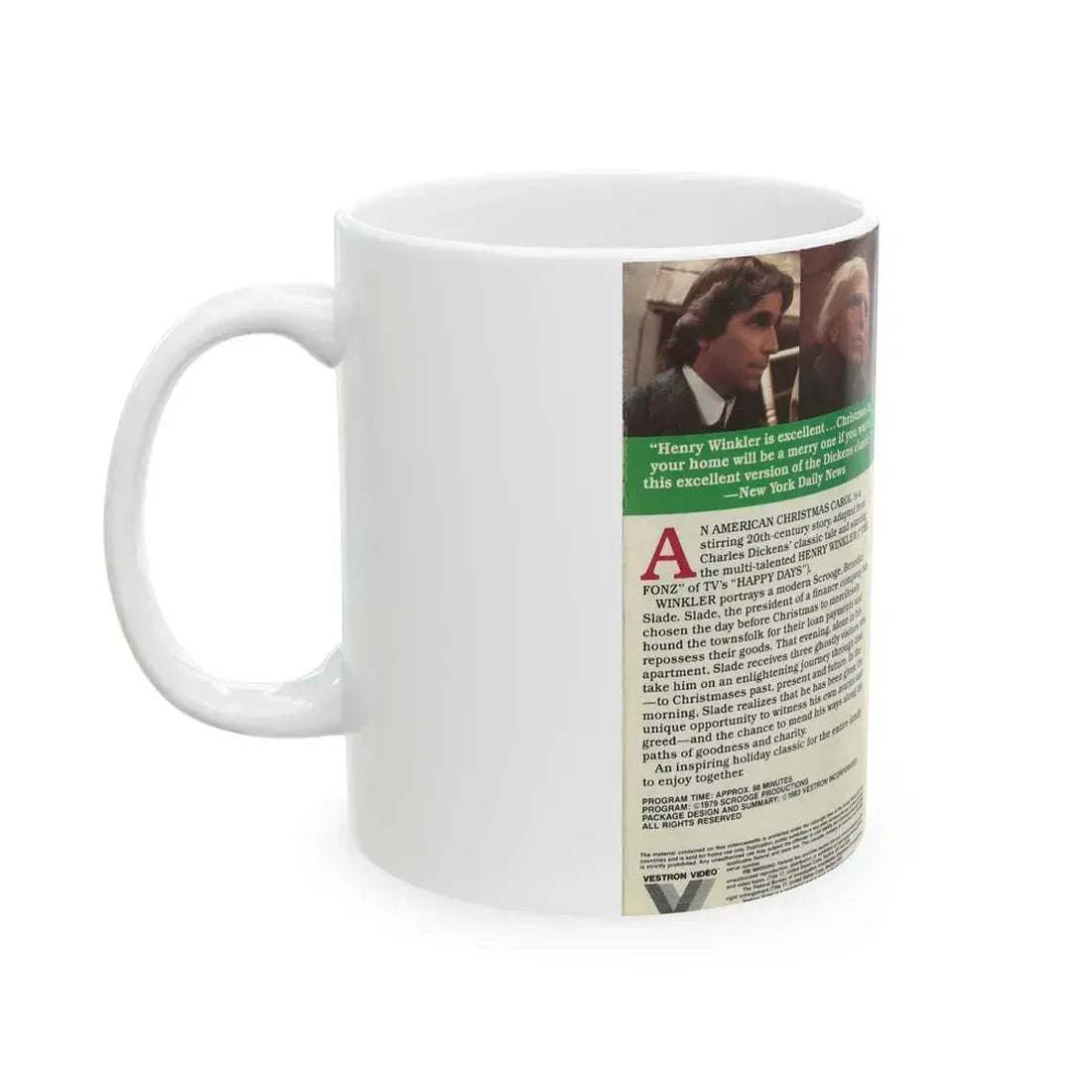 AN AMERICAN CHRISTMAS CAROL HENRY WINKLER (VHS COVER) - White Coffee Mug - Go Mug Yourself