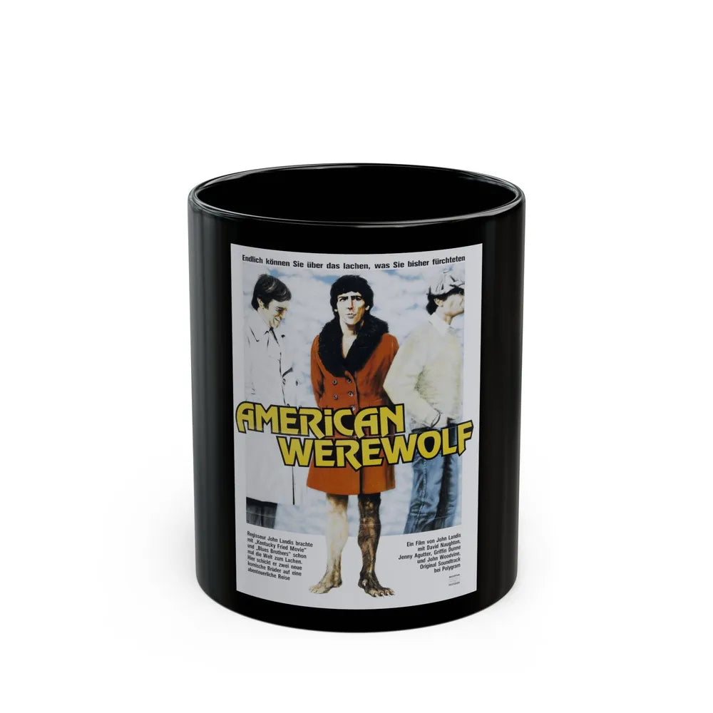 AN AMERICAN WEREWOLF IN LONDON (GERMAN) 1981 Movie Poster - Black Coffee Mug-11oz-Go Mug Yourself