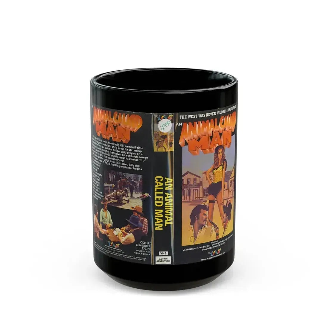 AN ANIMAL CALLED MAN (VHS COVER) - Black Coffee Mug 15oz - Go Mug Yourself