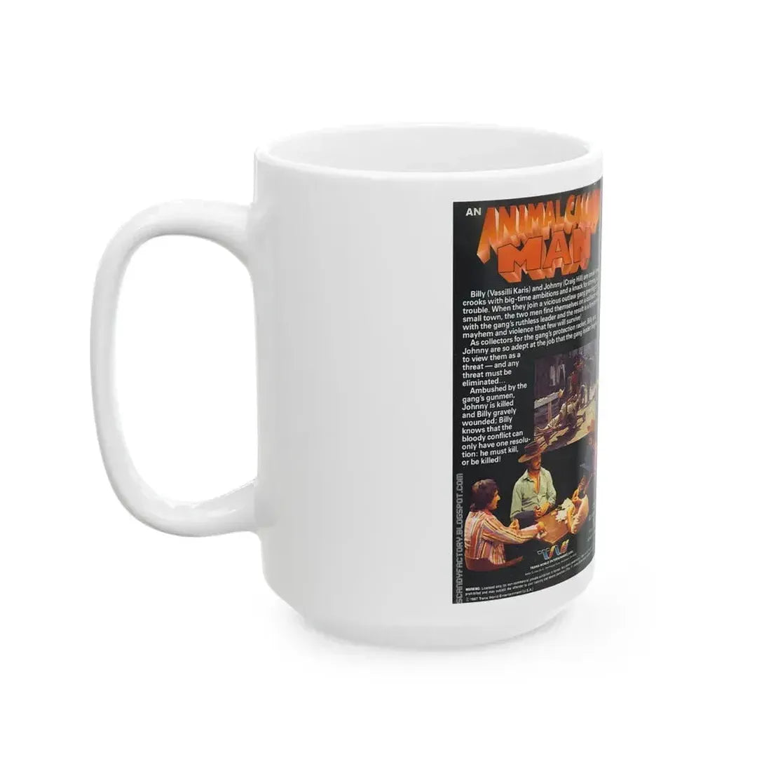 AN ANIMAL CALLED MAN (VHS COVER) - White Coffee Mug - Go Mug Yourself