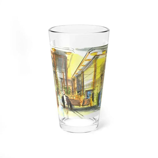 An article about shopping on the Queen Mary, Esquire , 1954 (Magazine Illustration) Pint Glass 16oz 16oz - Go Mug Yourself