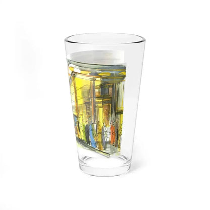 An article about shopping on the Queen Mary, Esquire , 1954 (Magazine Illustration) Pint Glass 16oz - Go Mug Yourself