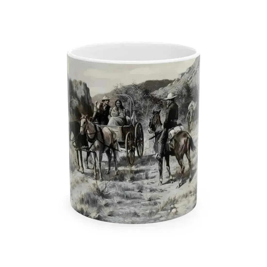 An Encounter on the Trail, 1914 - White Coffee Mug 11oz - Go Mug Yourself