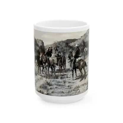 An Encounter on the Trail, 1914 - White Coffee Mug 15oz - Go Mug Yourself
