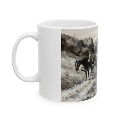 An Encounter on the Trail, 1914 - White Coffee Mug - Go Mug Yourself