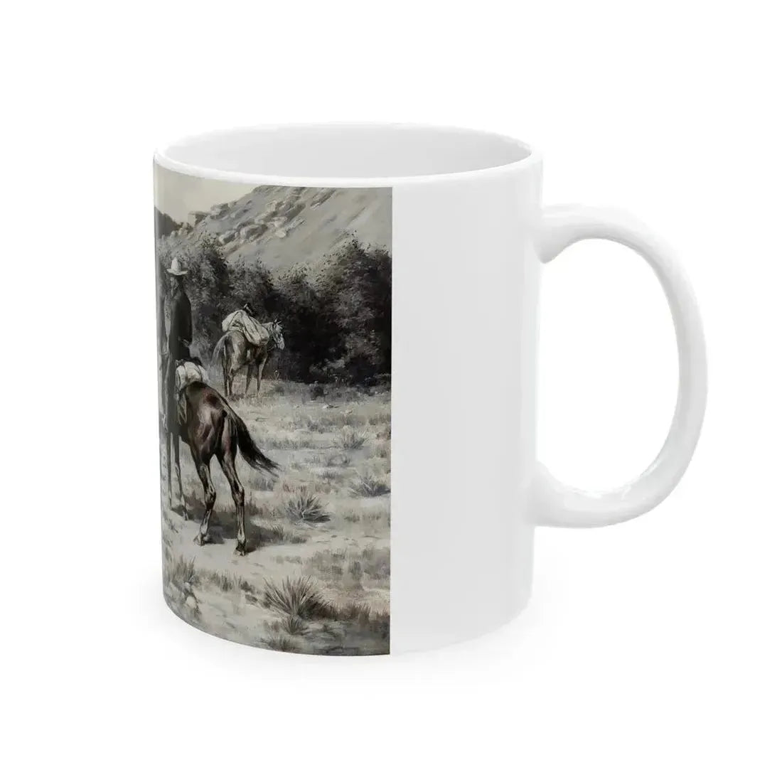 An Encounter on the Trail, 1914 - White Coffee Mug - Go Mug Yourself
