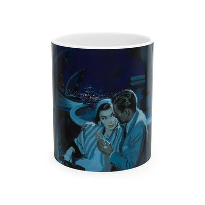 An Evening on the Boat, story illustration - White Coffee Mug 11oz - Go Mug Yourself
