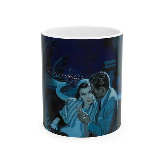 An Evening on the Boat, story illustration - White Coffee Mug 11oz - Go Mug Yourself