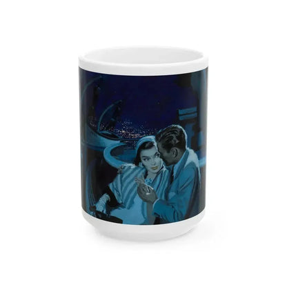 An Evening on the Boat, story illustration - White Coffee Mug 15oz - Go Mug Yourself