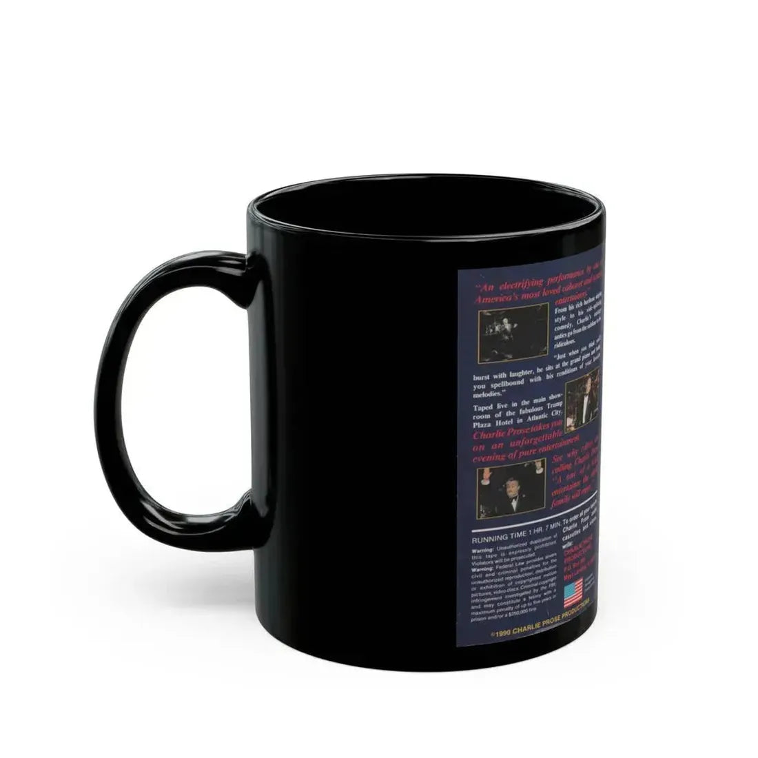 AN EVENING WITH CHARLIE PROSE (VHS COVER) - Black Coffee Mug - Go Mug Yourself