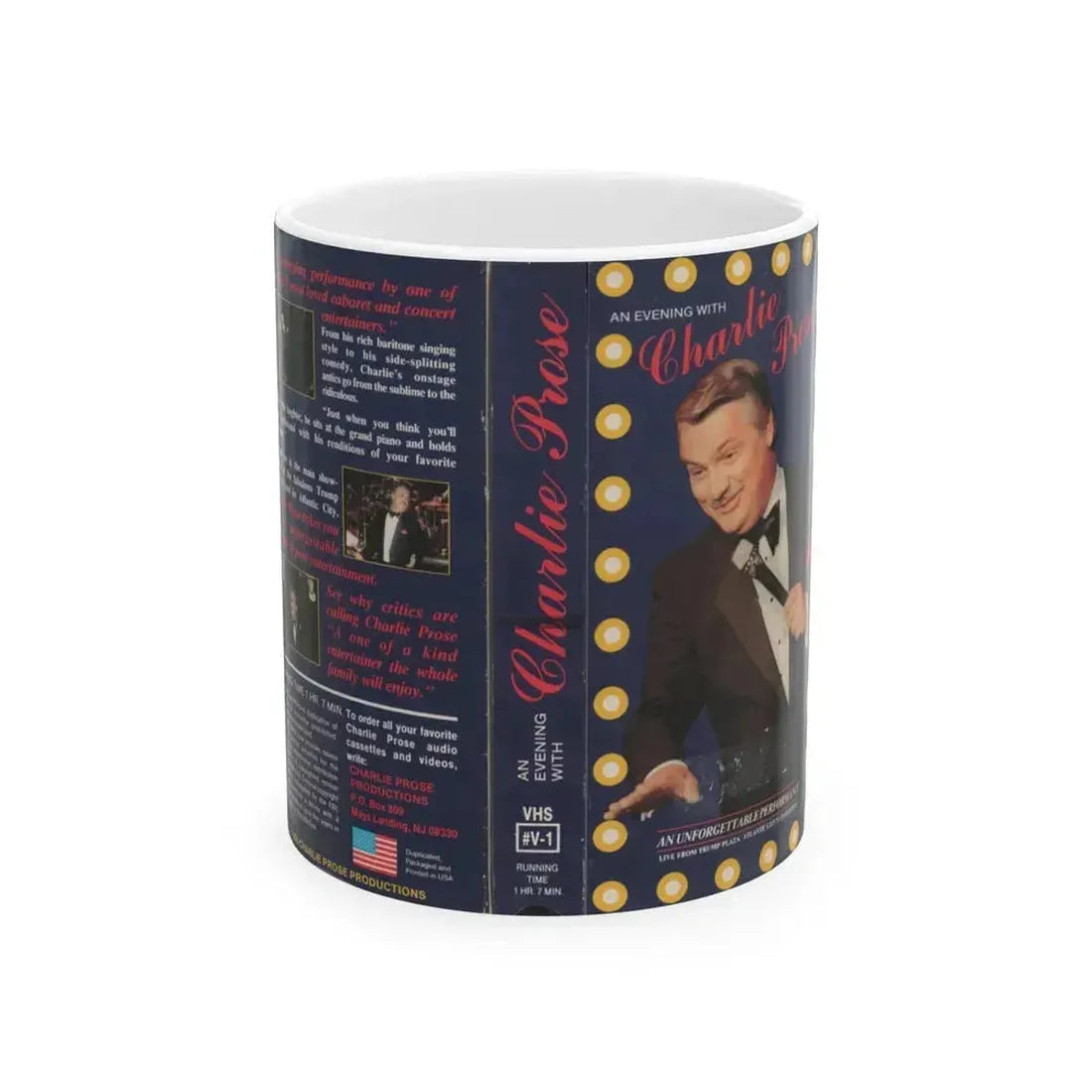 AN EVENING WITH CHARLIE PROSE (VHS COVER) - White Coffee Mug 11oz - Go Mug Yourself
