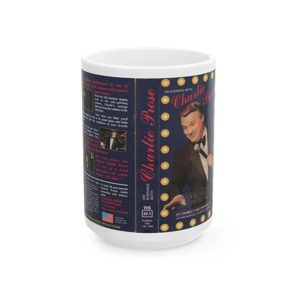 AN EVENING WITH CHARLIE PROSE (VHS COVER) - White Coffee Mug-15oz-Go Mug Yourself