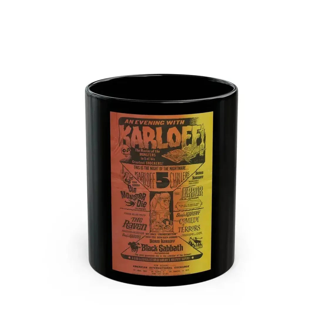AN EVENING WITH KARLOFF Movie Poster - Black Coffee Mug 11oz - Go Mug Yourself