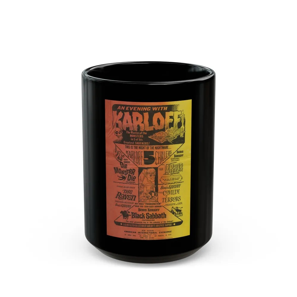 AN EVENING WITH KARLOFF Movie Poster - Black Coffee Mug-15oz-Go Mug Yourself