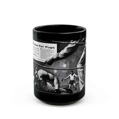 An Eye for Pugs, Real magazine, May 1957 - Black Coffee Mug 15oz - Go Mug Yourself