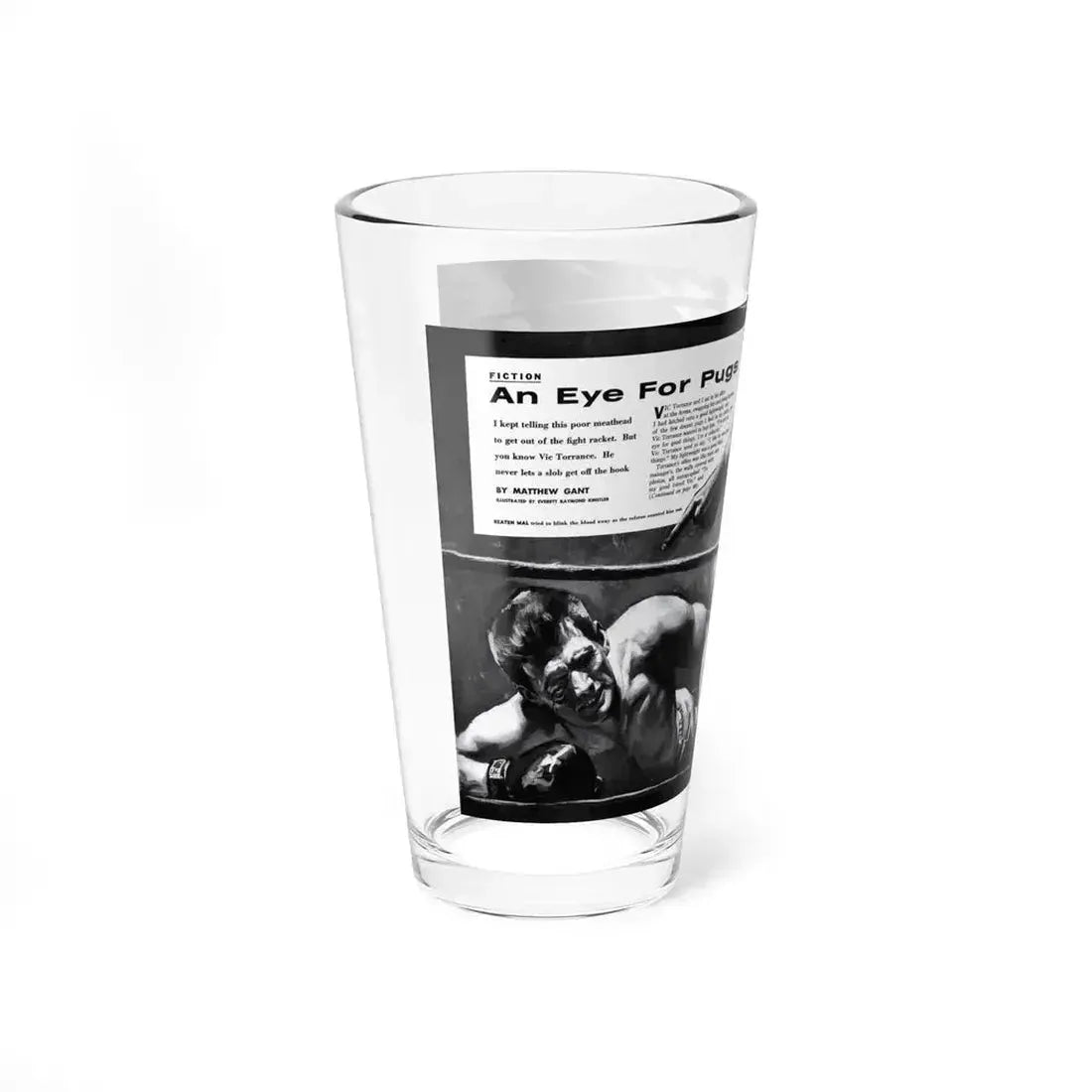 An Eye for Pugs, Real magazine, May 1957 (Magazine Illustration) Pint Glass 16oz - Go Mug Yourself