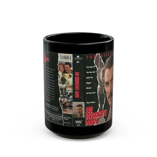 AN INNOCENT MAN TOM SELLECK TOUCHSTONE HOME VIDEO (VHS COVER) - Black Coffee Mug-15oz-Go Mug Yourself