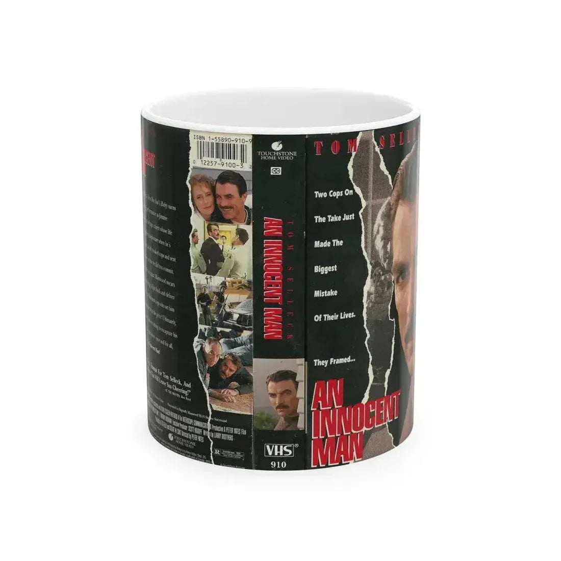 AN INNOCENT MAN TOM SELLECK TOUCHSTONE HOME VIDEO (VHS COVER) - White Coffee Mug 11oz - Go Mug Yourself