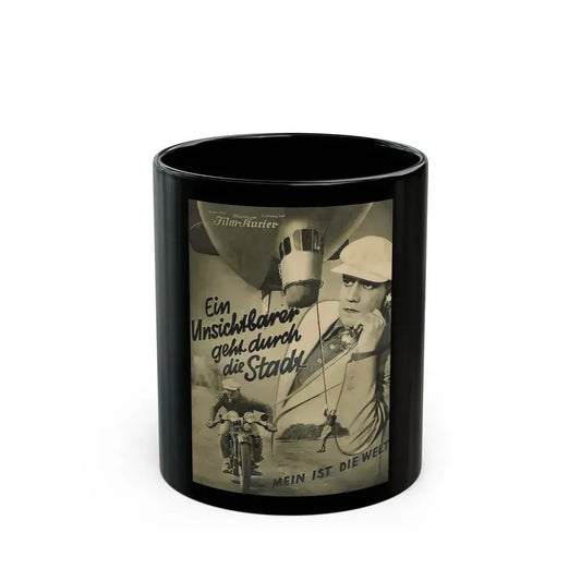 AN INVISIBLE MAN GOES THROUGH THE CITY 1933 Movie Poster - Black Coffee Mug 11oz - Go Mug Yourself