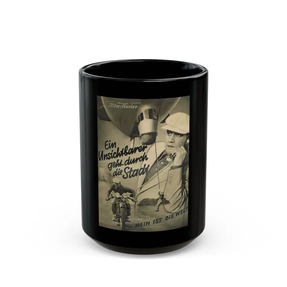 AN INVISIBLE MAN GOES THROUGH THE CITY 1933 Movie Poster - Black Coffee Mug-15oz-Go Mug Yourself