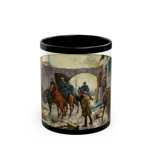 An Issue of Blankets, Saturday Evening Post story illustration, February 21, 1931 - Black Coffee Mug 11oz - Go Mug Yourself