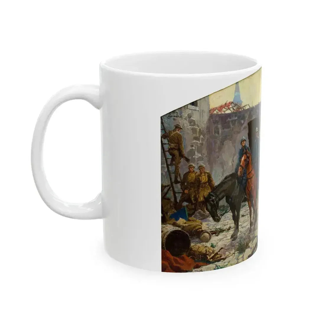An Issue of Blankets, Saturday Evening Post story illustration, February 21, 1931 - White Coffee Mug - Go Mug Yourself