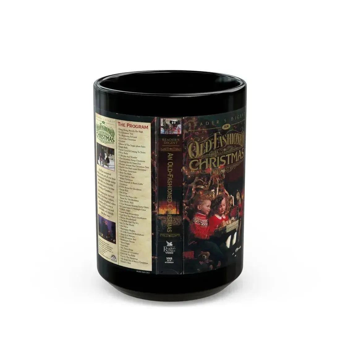 AN OLD FASHIONED CHRISTMAS (VHS COVER) - Black Coffee Mug 15oz - Go Mug Yourself