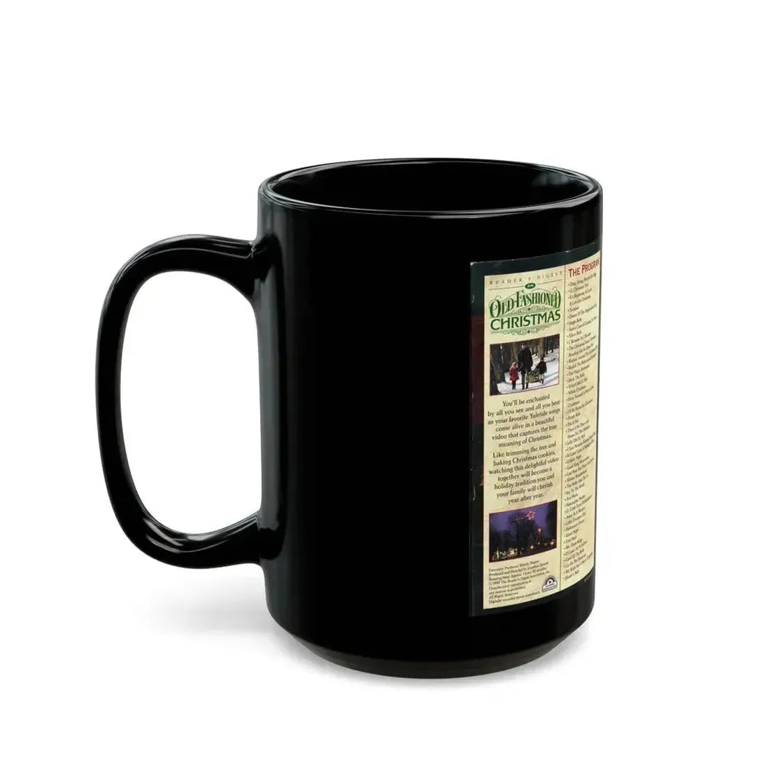 AN OLD FASHIONED CHRISTMAS (VHS COVER) - Black Coffee Mug - Go Mug Yourself