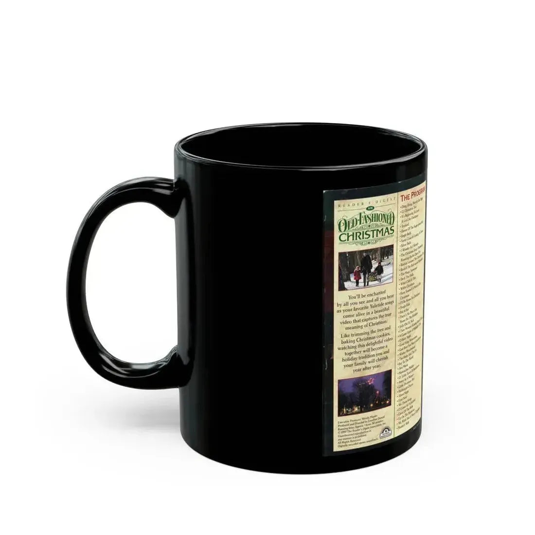 AN OLD FASHIONED CHRISTMAS (VHS COVER) - Black Coffee Mug - Go Mug Yourself