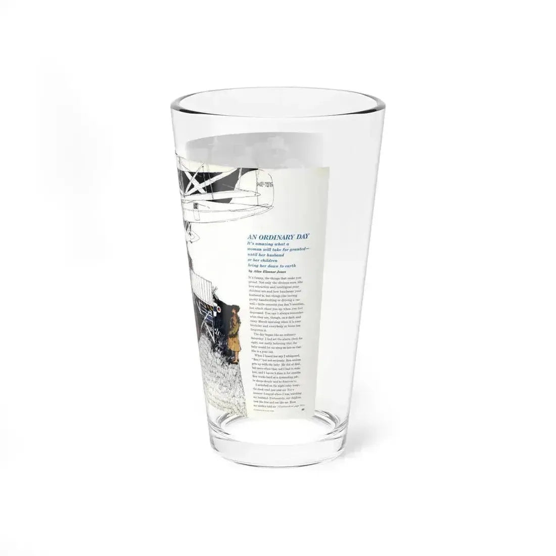 An Ordinary Day, Redbook, June 1964 (Magazine Illustration) Pint Glass 16oz - Go Mug Yourself