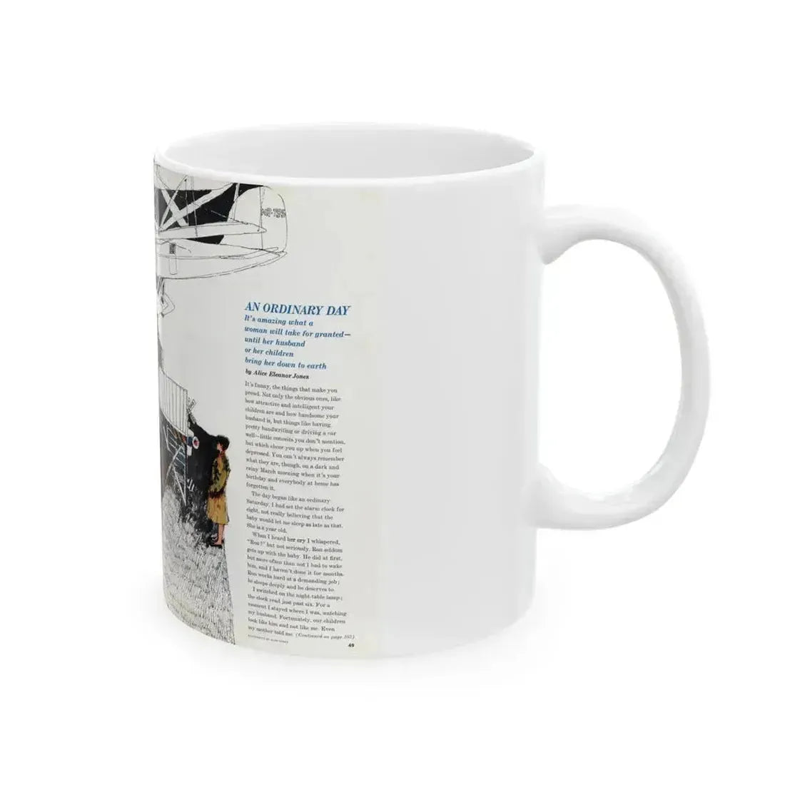 An Ordinary Day, Redbook, June 1964 - White Coffee Mug - Go Mug Yourself