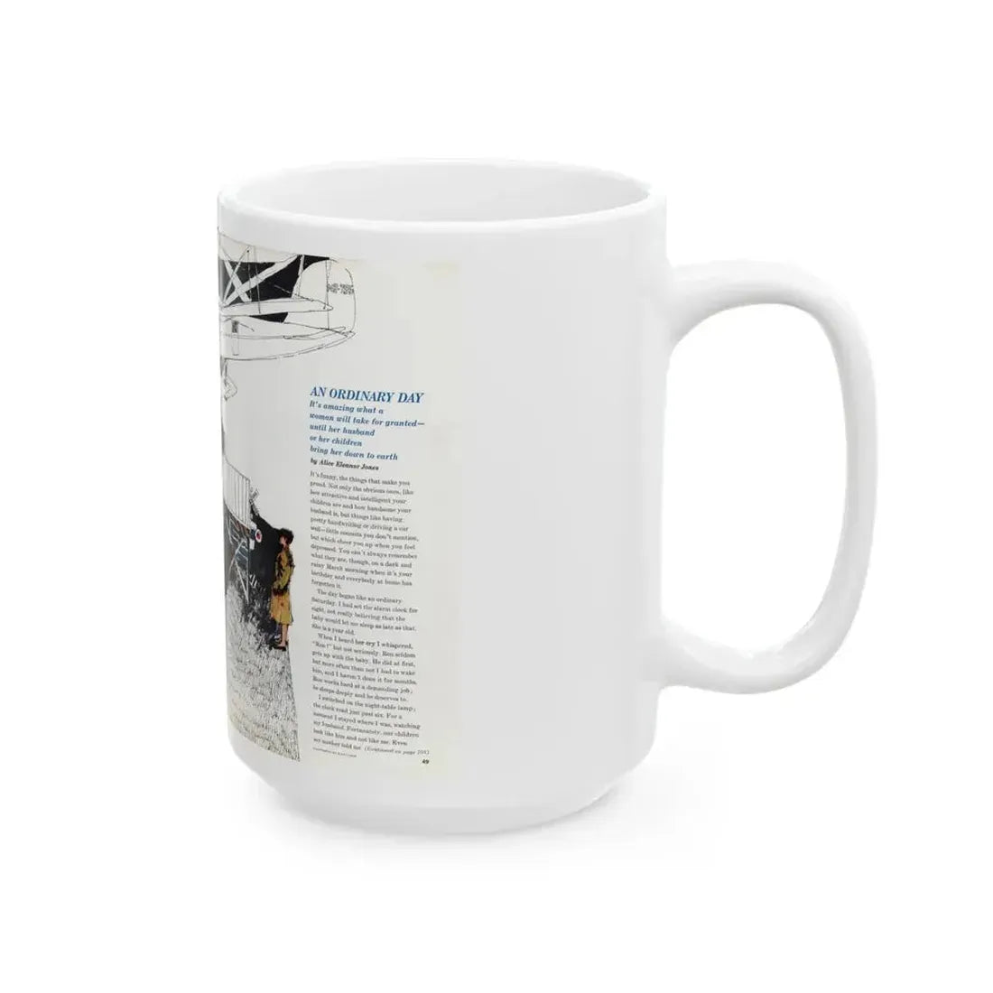 An Ordinary Day, Redbook, June 1964 - White Coffee Mug - Go Mug Yourself