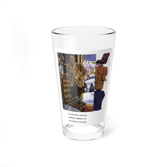 An Outfit Which Almost Yodels..., Esquire, January 1934 (Magazine Illustration) Pint Glass 16oz 16oz - Go Mug Yourself