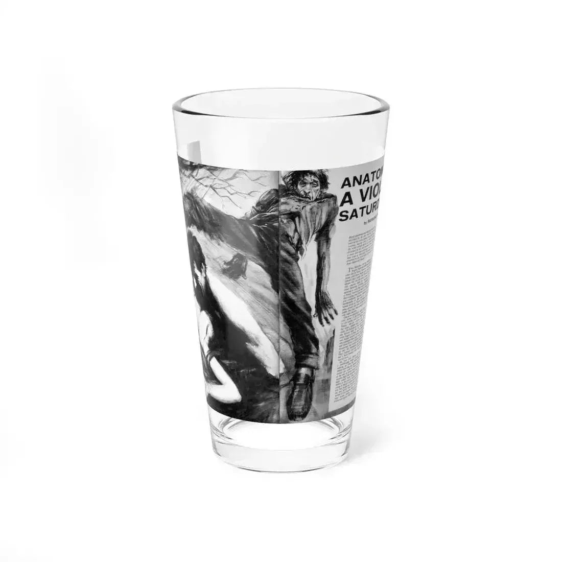 Anatomy of a Violent Saturday (Magazine Illustration) Pint Glass 16oz 16oz - Go Mug Yourself