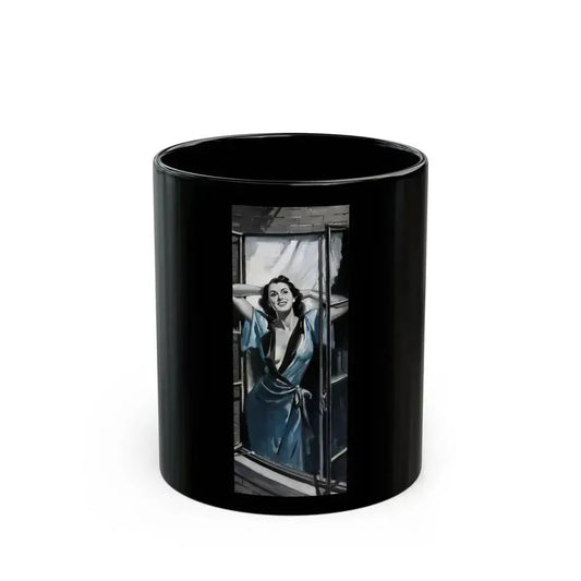 And In The Afternoon, Redbook magazine illustration - Black Coffee Mug 11oz - Go Mug Yourself