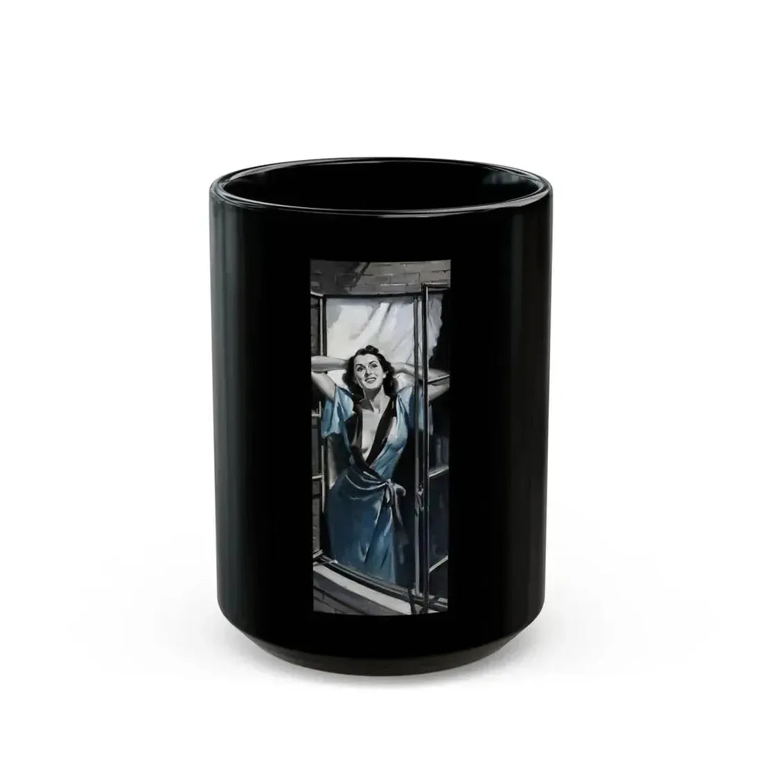 And In The Afternoon, Redbook magazine illustration - Black Coffee Mug 15oz - Go Mug Yourself
