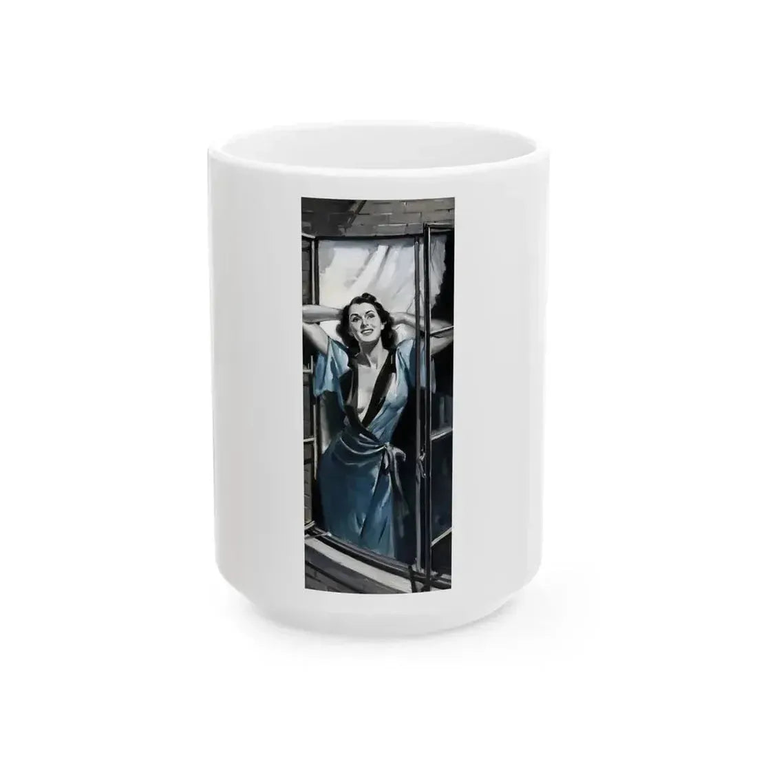 And In The Afternoon, Redbook magazine illustration - White Coffee Mug 15oz - Go Mug Yourself