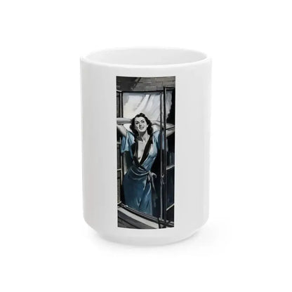 And In The Afternoon, Redbook magazine illustration - White Coffee Mug 15oz - Go Mug Yourself