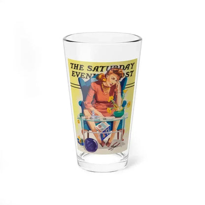 And it Looked so Easy, The Saturday Evening Post study (Magazine Illustration) Pint Glass 16oz 16oz - Go Mug Yourself