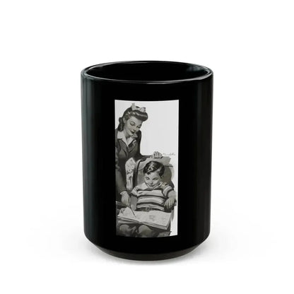 And None Shall Be Forgotten, Liberty magazine, April 4, 1942 - Black Coffee Mug 15oz - Go Mug Yourself