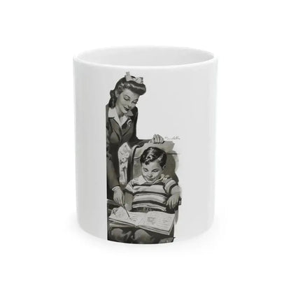 And None Shall Be Forgotten, Liberty magazine, April 4, 1942 - White Coffee Mug 11oz - Go Mug Yourself