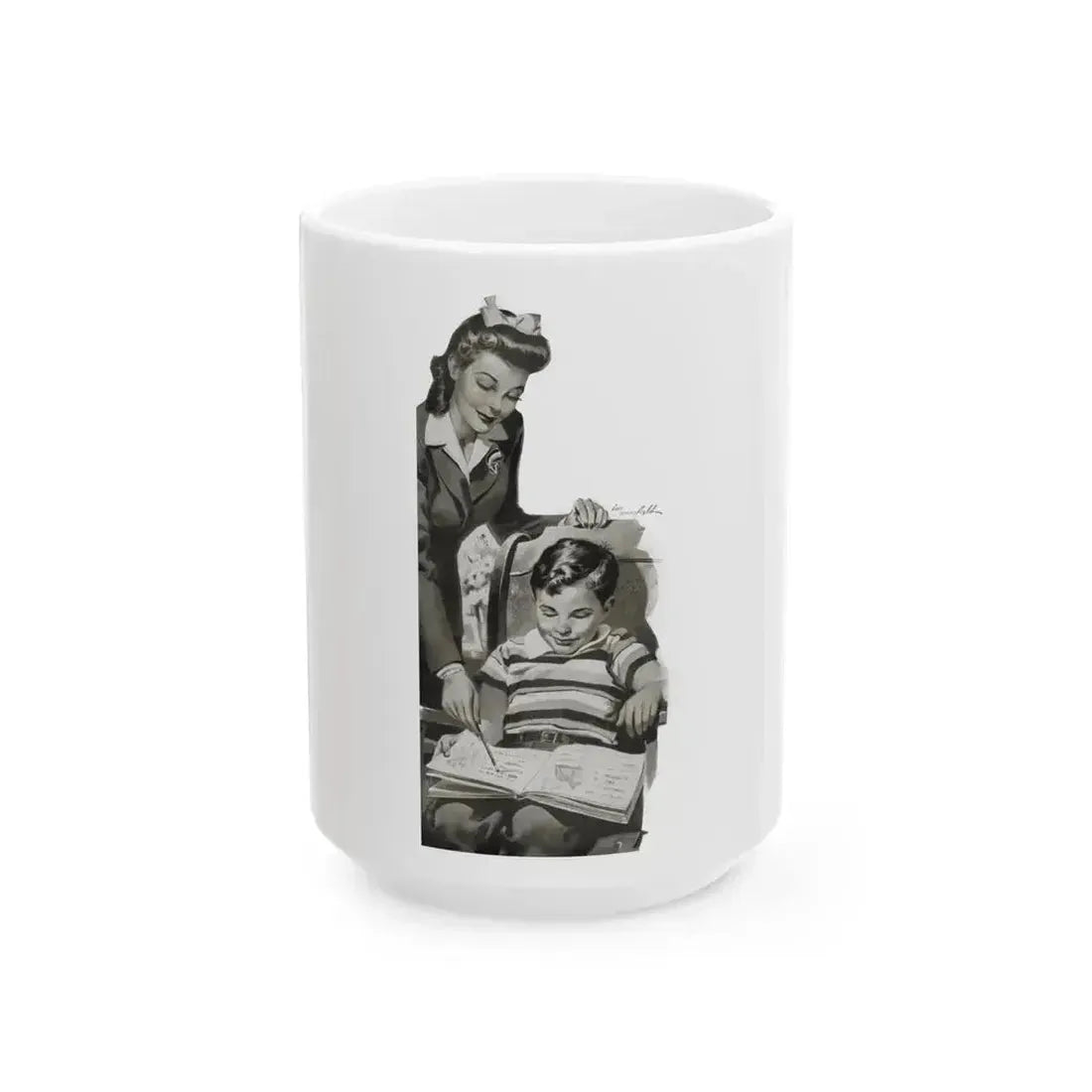 And None Shall Be Forgotten, Liberty magazine, April 4, 1942 - White Coffee Mug 15oz - Go Mug Yourself