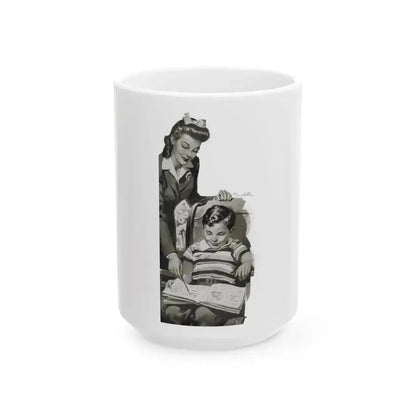 And None Shall Be Forgotten, Liberty magazine, April 4, 1942 - White Coffee Mug 15oz - Go Mug Yourself
