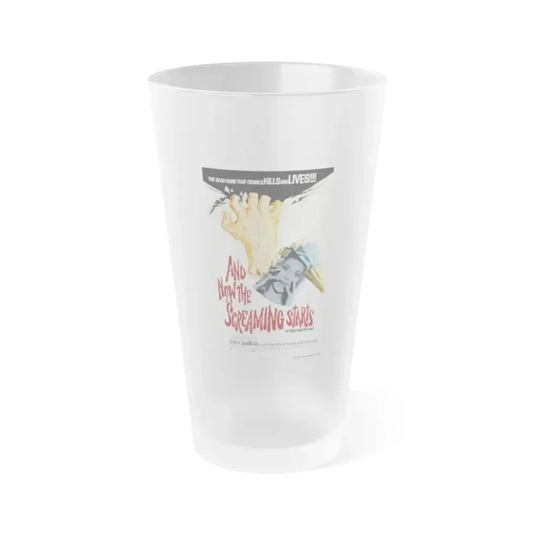 AND NOW THE SCREAMING STARTS 1973 Movie Poster - Frosted Pint Glass 16oz Default Title - Go Mug Yourself