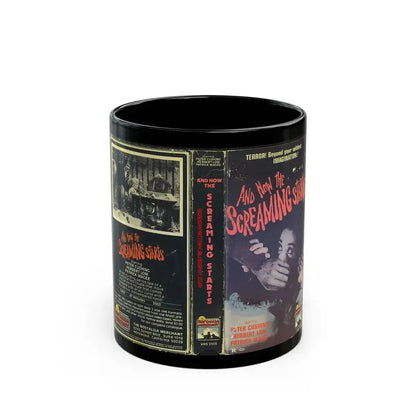 AND NOW THE SCREAMING STARTS NOSTALGIA MERCHANT (VHS COVER) - Black Coffee Mug 11oz - Go Mug Yourself