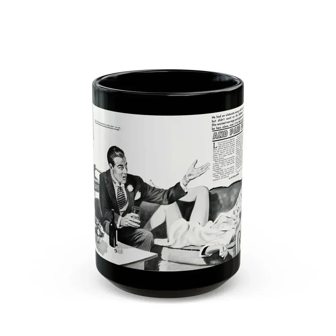 And Paid For, Jaguar magazine No. 1, 1961 - Black Coffee Mug 15oz - Go Mug Yourself