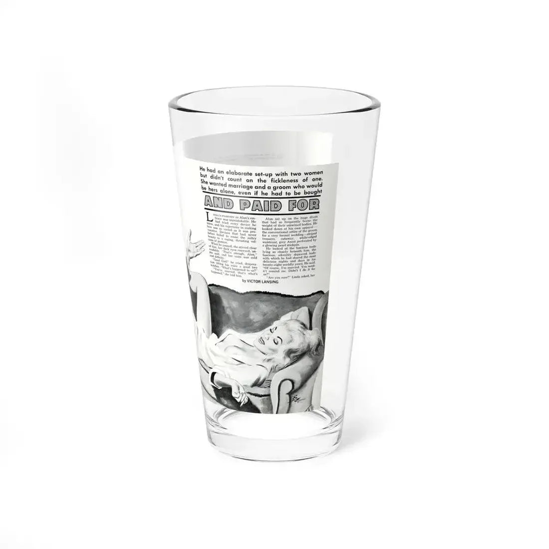 And Paid For, Jaguar magazine No. 1, 1961 (Magazine Illustration) Pint Glass 16oz - Go Mug Yourself
